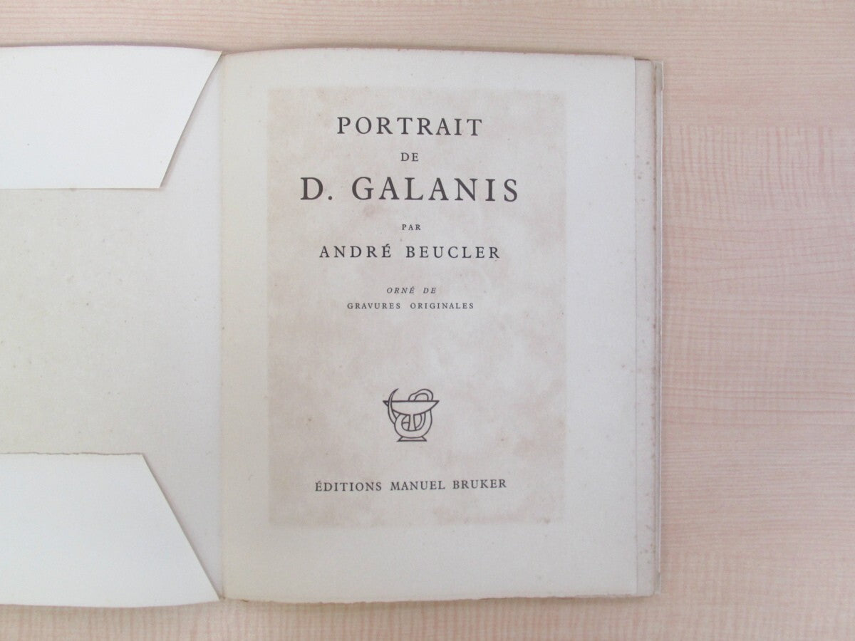 Andre Beucler "Portrait De D. Galanis" 1954 Limited Edition With Original Print