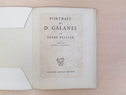 Andre Beucler "Portrait De D. Galanis" 1954 Limited Edition With Original Print