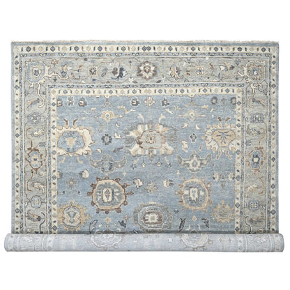 11'9"X14'10" Silver,Hand Knotted,Oushak Design,Oversized Oriental Rug