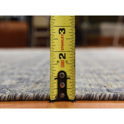 8'X10'1" Spanish Gray Berber Influence Tone On Tone Silk Hand Knotted Rug
