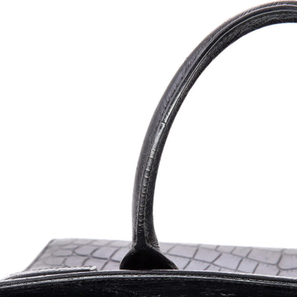 Saint Laurent Sac De Jour Nm Bag Crocodile Embossed Leather Baby
