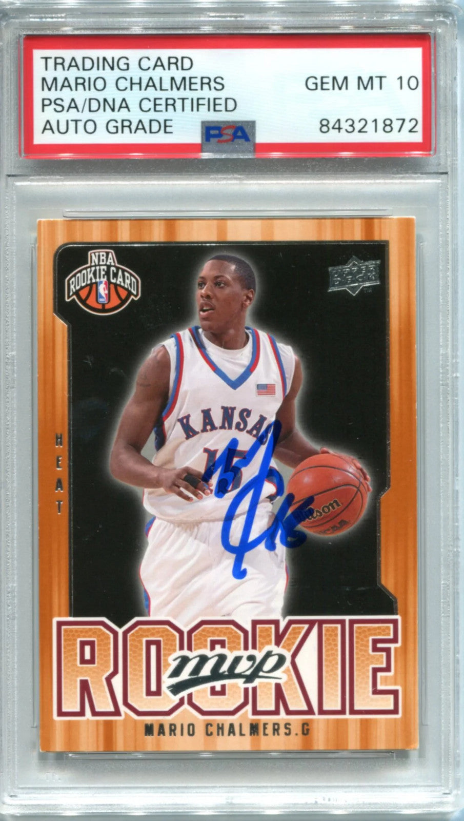 Mario Chalmers 2008-09 Upper Deck Mvp Rookie Card (Psa)