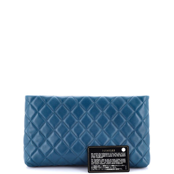 Chanel Cc Kisslock Clutch Quilted Calfskin