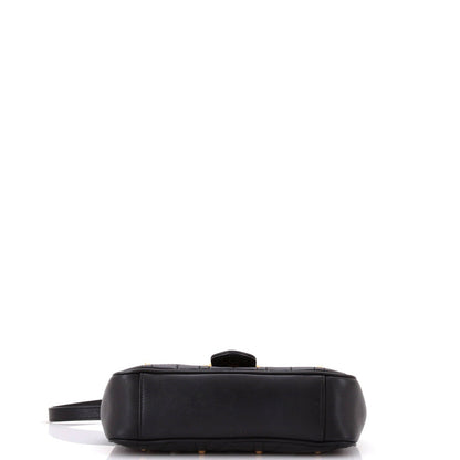 Gucci Pearly Gg Marmont Flap Bag Embellished Matelasse Leather Mini