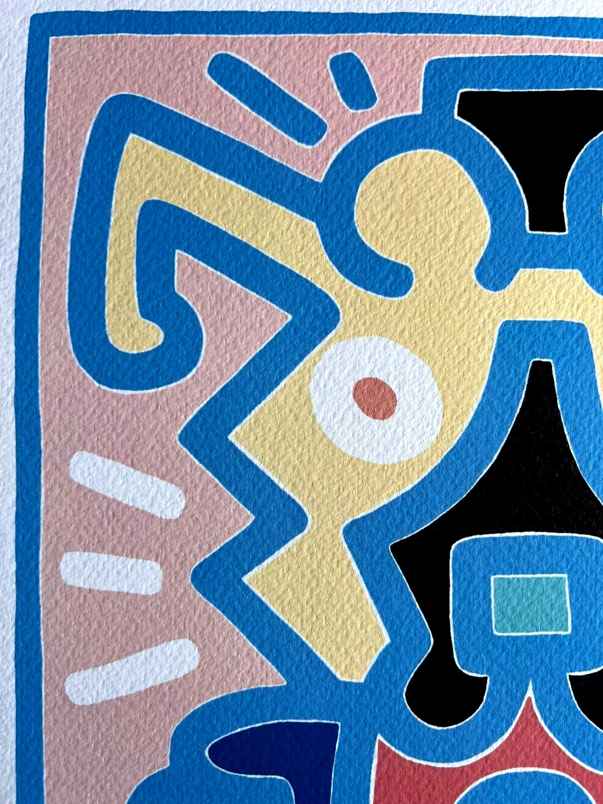 Keith Haring Lithograph From A Painting / Coa Signed In Pen / Numbered In Pencil