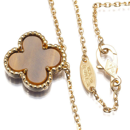 Van Cleef & Arpels Necklace Tiger'S Eye Vintage Alhambra 18K Yellow Gold