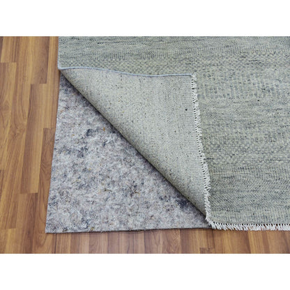 11'10"X15'4" Templeton Gray Undyed Wool Hand Knotted Grass Oversized Rug