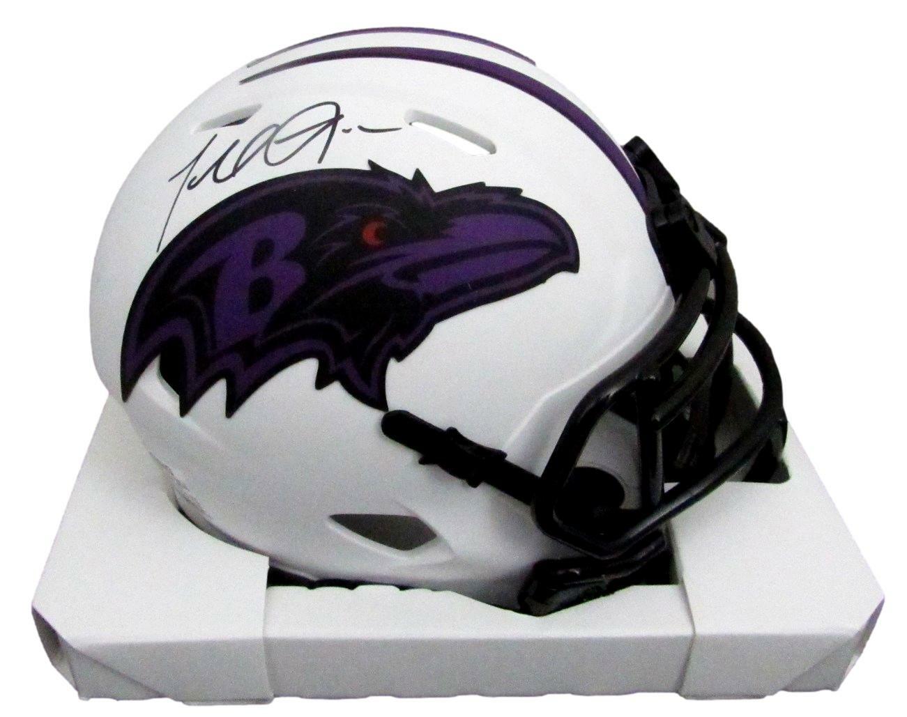 Terrell Suggs Autographed Mini Ravens Lunar Eclipse Football Helmet Jsa