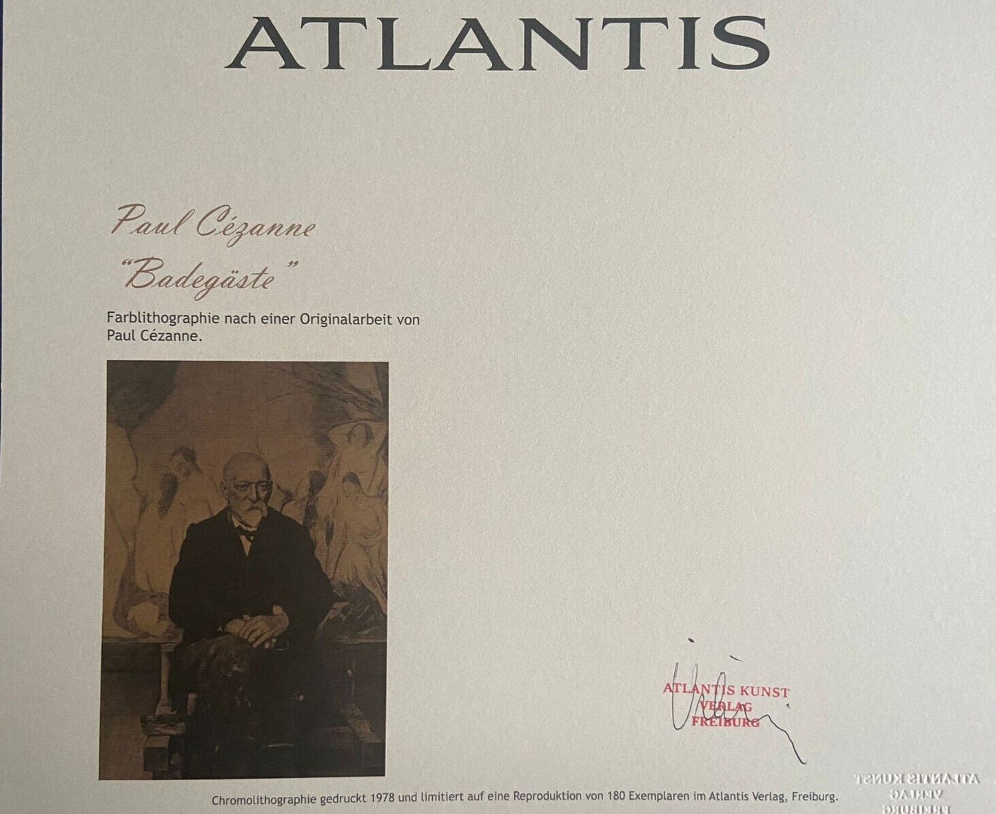 Paul Czanne Lithograph Coa Hand-Numbered Signed Limited