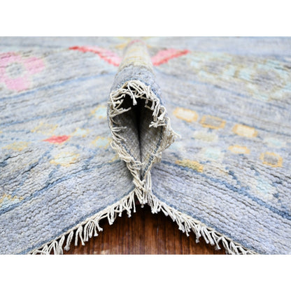 8'2"X9'8" Gray Wool Hand Knotted Beni Ourain Moroccan Berber Design Rug