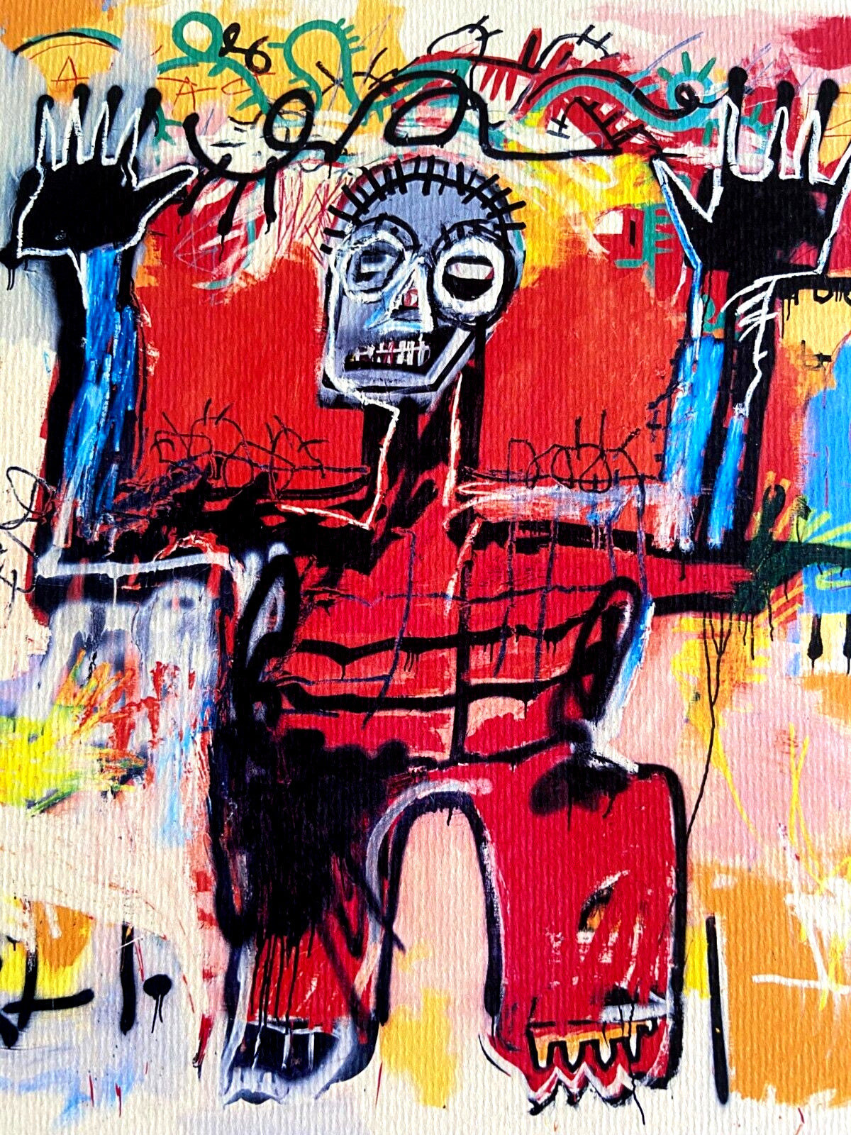 Jean Michel Basquiat Lithograph Coa Signed Numbered In Pencil