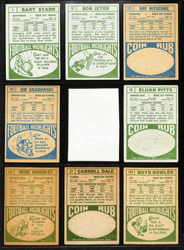 1968 Topps Football Cards Green Bay Packers Complete Team Set (9) 200320