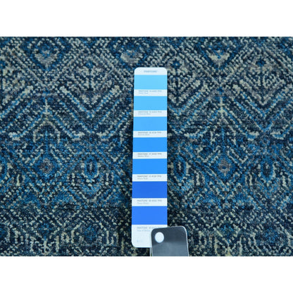 8'X8' Georgian Blue Kohinoor Herrita Design Wool Hand Knotted Round Rug