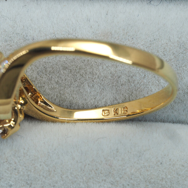 Mikimoto Ring Akoya Pearl 8.5Mm Diamond Us5.25-5.5 18K 750 Yellow Gold