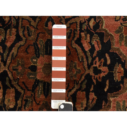 3'5"X4'9" Blush Red Antique Zoroastrian Saroogh Pure Wool Hand Knotted Rug