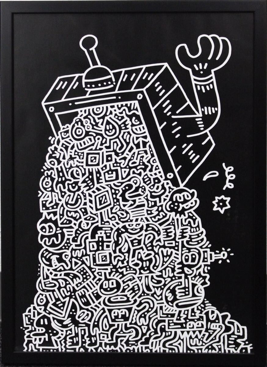 Mr Doodle - Tv Vomit Poster Print Mint Framed