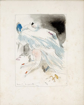 Louis Icart Original Watercolor On Paper - Felicia Ou Mes Fredaines Singed