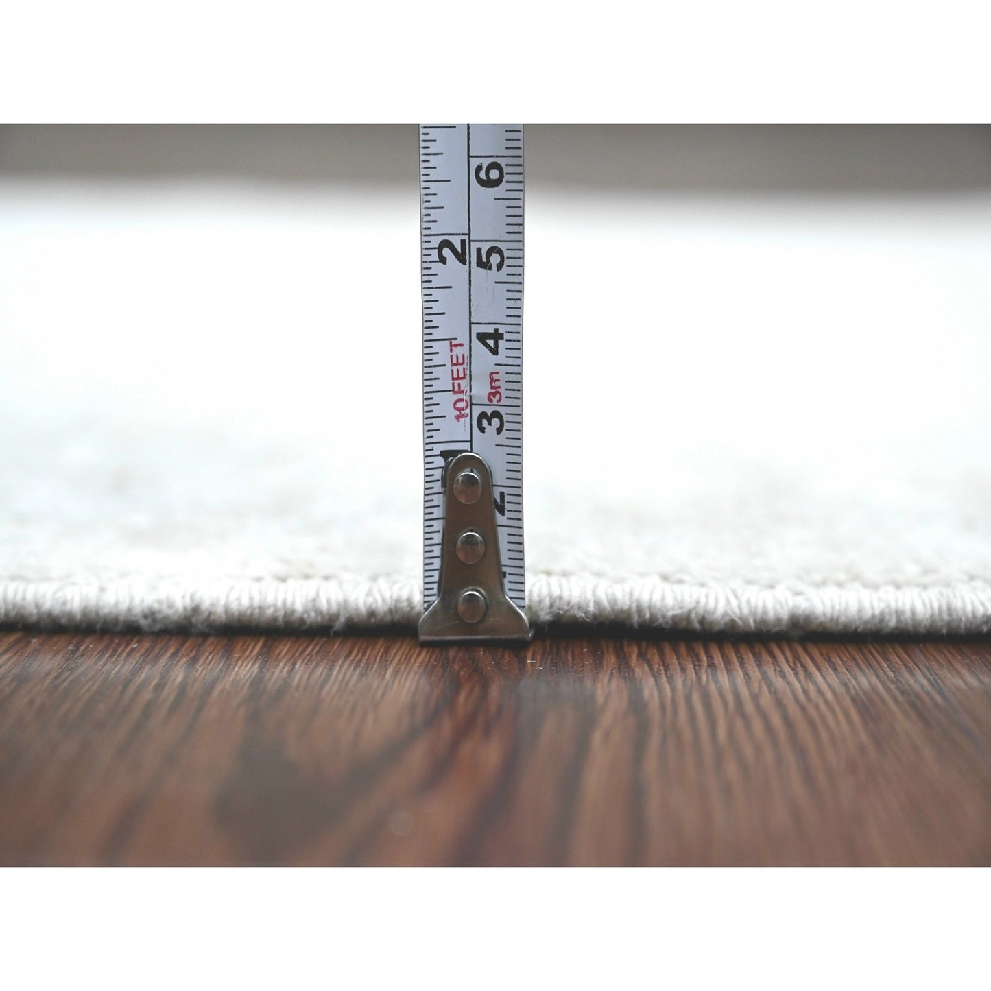 2'8"X15' White Hand Knotted Stone Washed Peshawar Pure Wool Runner Rug