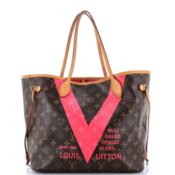 Louis Vuitton Neverfull Nm Tote Limited Edition Cities V Monogram Canvas Mm
