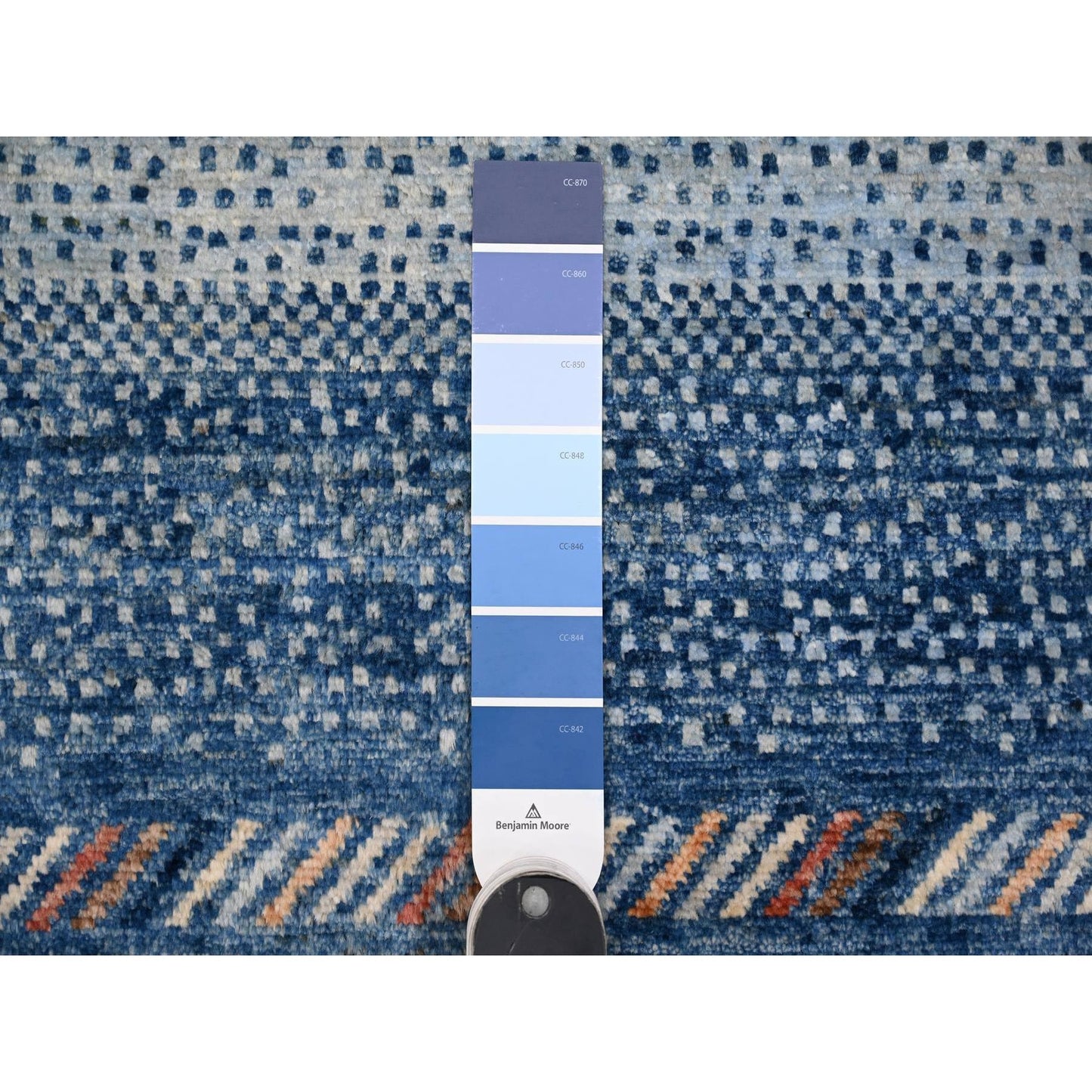 8'3"X9'6" Steel Blue Fine Kashkuli Gabbeh All Natural Wool Oriental Rug