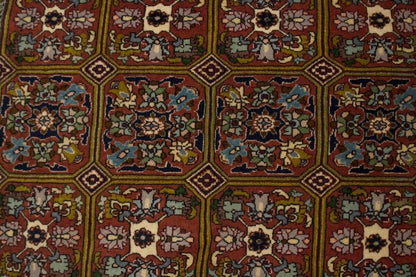Rare Plush Burnt Orange Floral Wool Area Rug