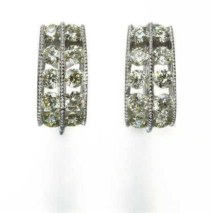 Yellow Diamond Milgrain Openwork Earrings 18K 750