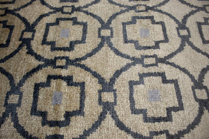 8X10 Handmade Modern Geometric Style Rug Beige Contemporary Home Decor Carpet