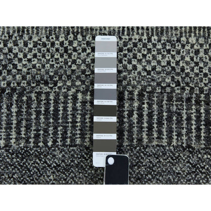 2'4"X27'9" Monument Gray Hand Knotted Undyed Wool Grass Xl Runner Rug