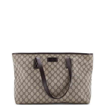 Gucci Plus Tote Gg Coated Canvas With Leather Large