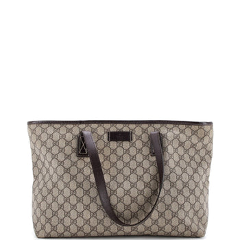 Gucci Plus Tote Gg Coated Canvas With Leather Large
