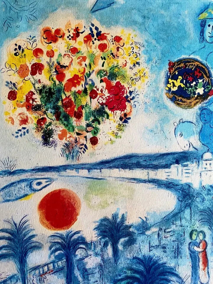 Marc Chagall Lithograph (Coa Original Hand-Signed In Pen) Hand-Numbered Crayon