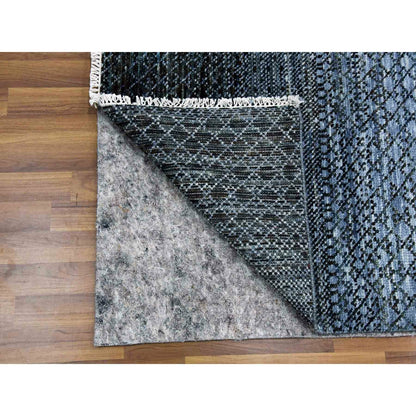 12'2"X18' Black Chiaroscuro Collection Hand Knotted Wool Oriental Rug