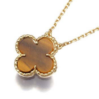 Van Cleef & Arpels Necklace Tiger'S Eye Vintage Alhambra 18K Yellow Gold