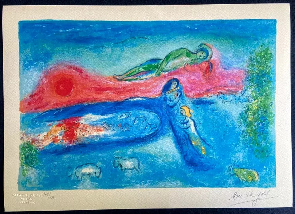 Marc Chagall Lithograph Coa Original Hand-Signed Pen Hand-Numbered