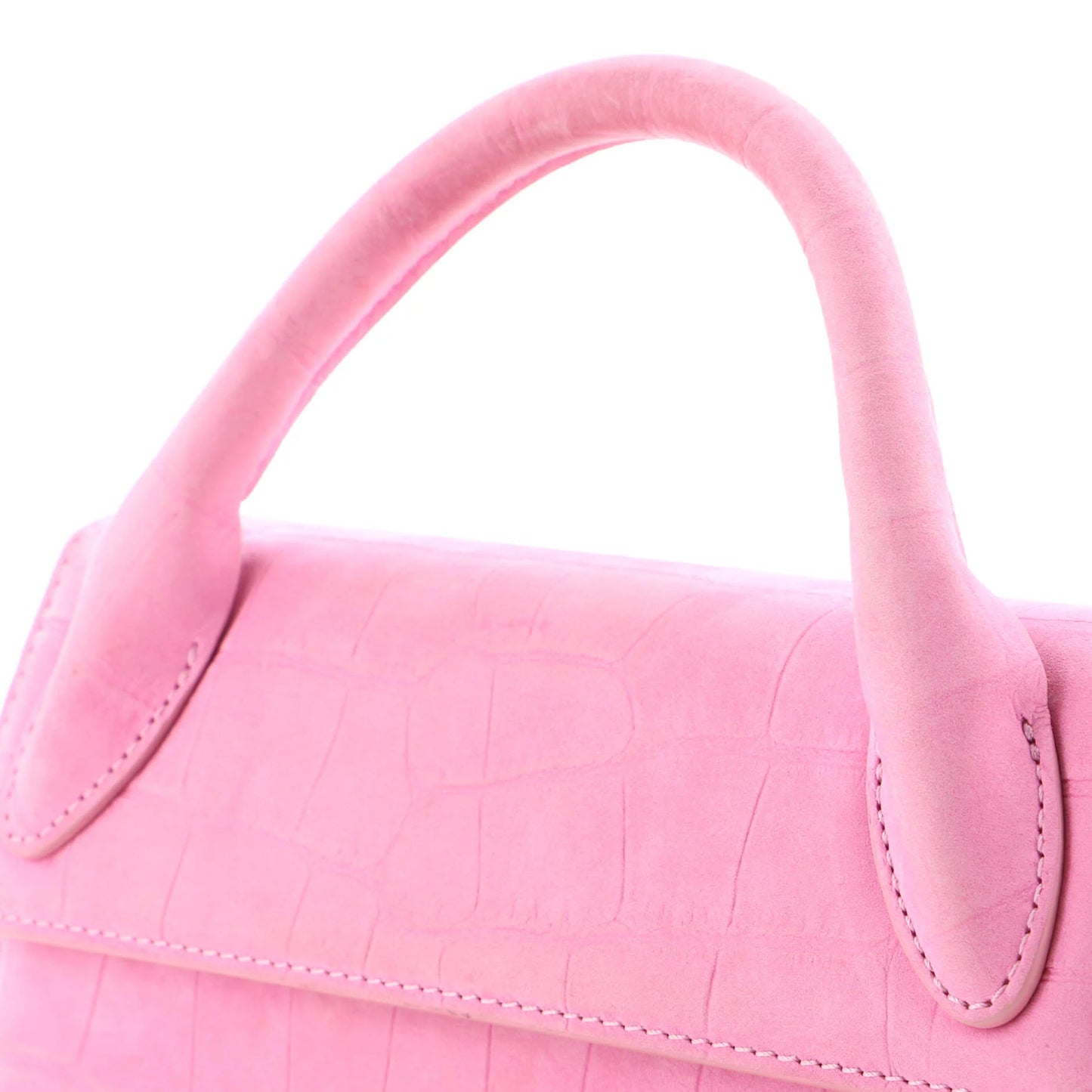 Jacquemus Le Chiquito Bag Crocodile Embossed Suede Long