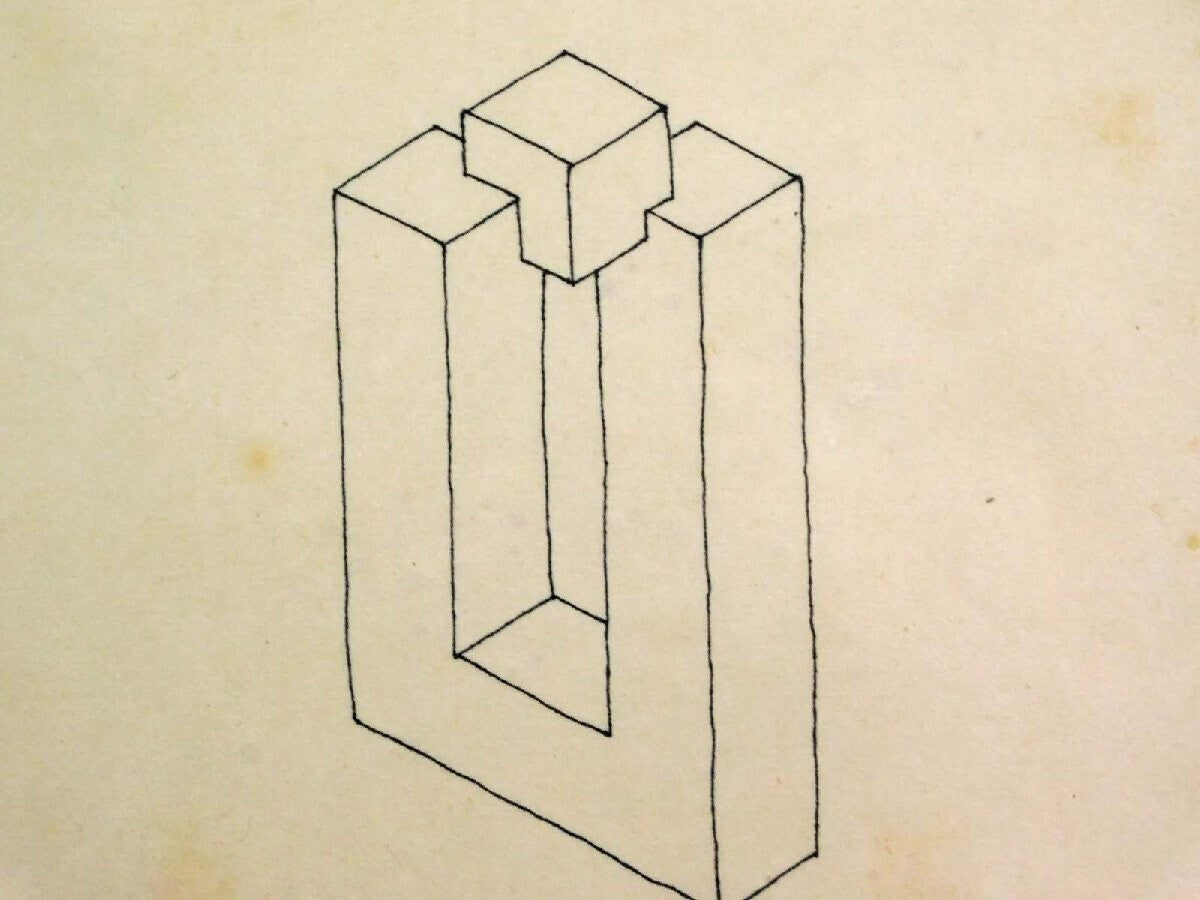 Oscar Reutersvrd Perspective Japonaise 406 Framed Impossible Figure Optical Art