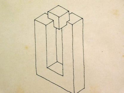 Oscar Reutersvrd Perspective Japonaise 406 Framed Impossible Figure Optical Art