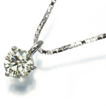 Tasaki Necklace Solitaire Diamond 0.30Ct 18K 750 White Gold