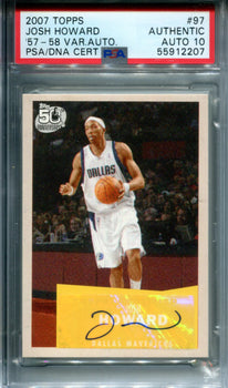 Josh Howard 2007 Topps Autographed Card (Psa Auto 10)