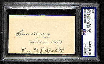 President Grover Cleveland Signed Cut Card - 1889 Psa/Dna Encapsulated 199526