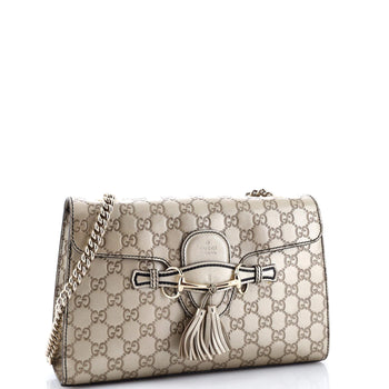 Gucci Emily Chain Flap Bag Guccissima Leather Medium