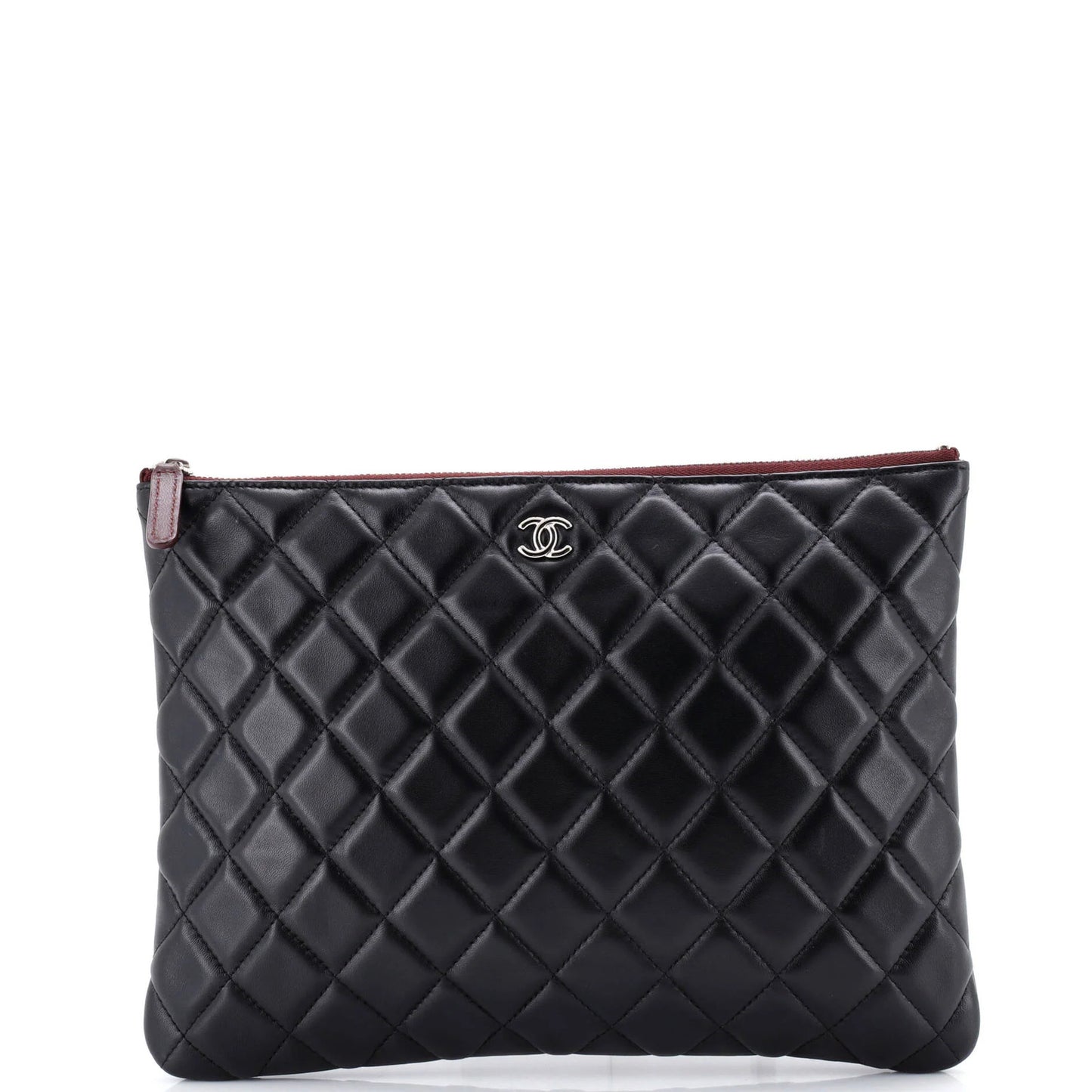 Chanel O Case Clutch Quilted Lambskin Medium