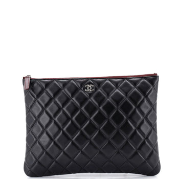 Chanel O Case Clutch Quilted Lambskin Medium