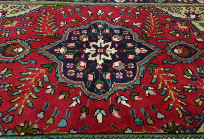 Vintage Handmade Small Red Oriental Rug Classic