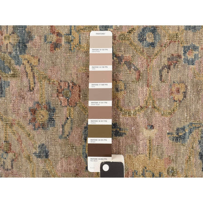 9'X11'9" Beaver Brown Antiqued Ziegler Mahal Design Wool Hand Knotted Rug