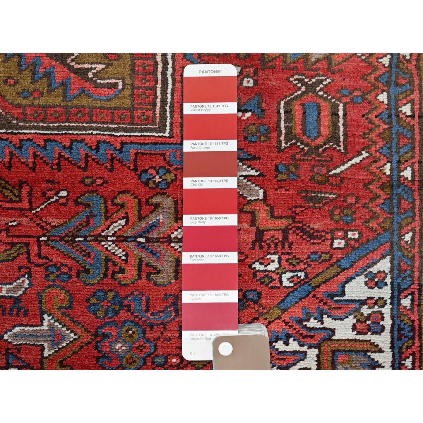 7'6"X10'7" Burnt Peanut Red Vintage Zoroastrian Heris Hand Knotted Rug