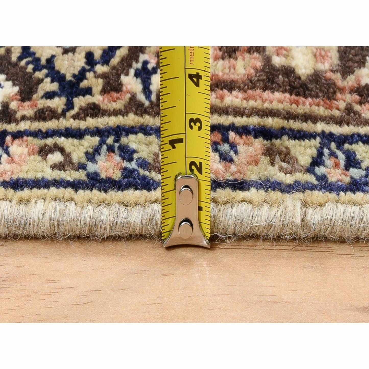 2'7"X10'3" Beige Antiqued Heris Re-Creation Wool Hand Knotted Runner Rug