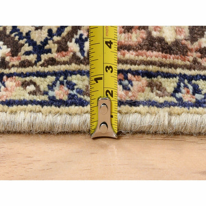 2'7"X10'3" Beige Antiqued Heris Re-Creation Wool Hand Knotted Runner Rug