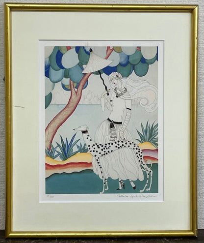 Helen Dryden Signed Original Lithograph Print Framed "Fashion" Vogue