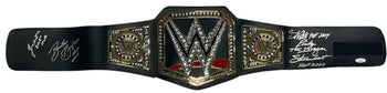 Wwe Hall Of Famers Autographed Replica Belt (Jsa)
